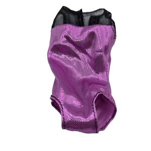 Barbie Doll Metallic  Purple Bodysuit Swim Suit Gymnastics Suit Clothing